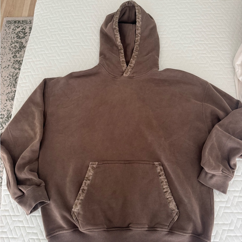 Abercrombie Brown Hoodie Cheetah Detail
